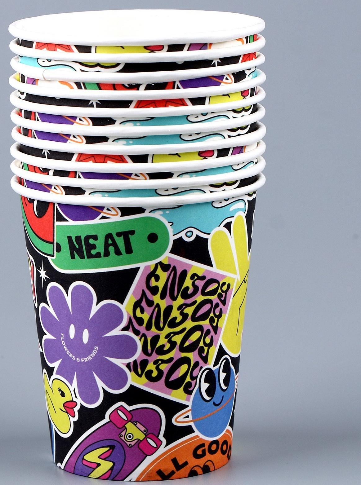 Стакан бумажный «Стикеры», 250 мл