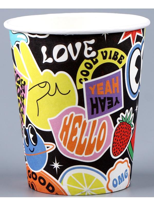Стакан бумажный «Стикеры», 250 мл