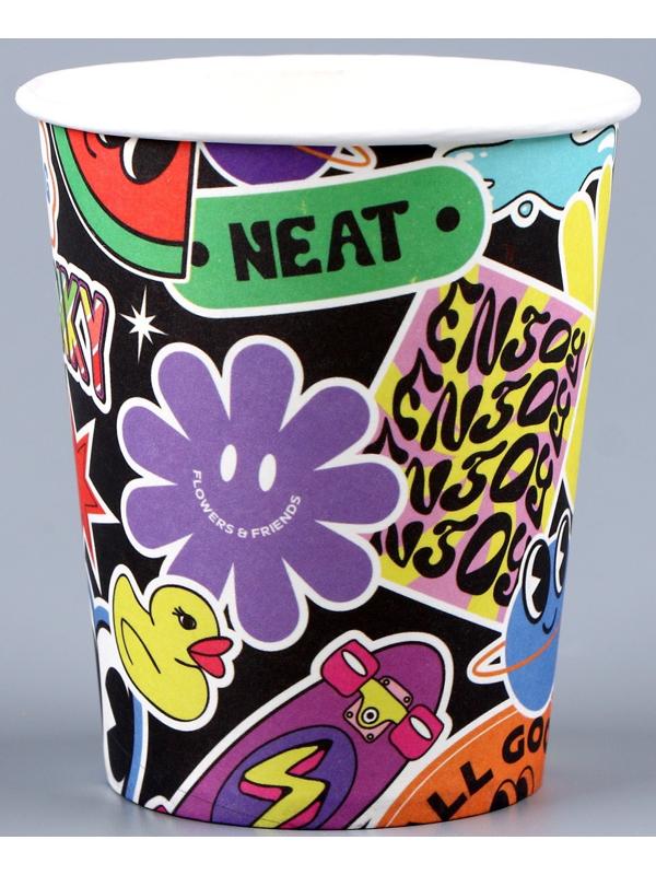 Стакан бумажный «Стикеры», 250 мл