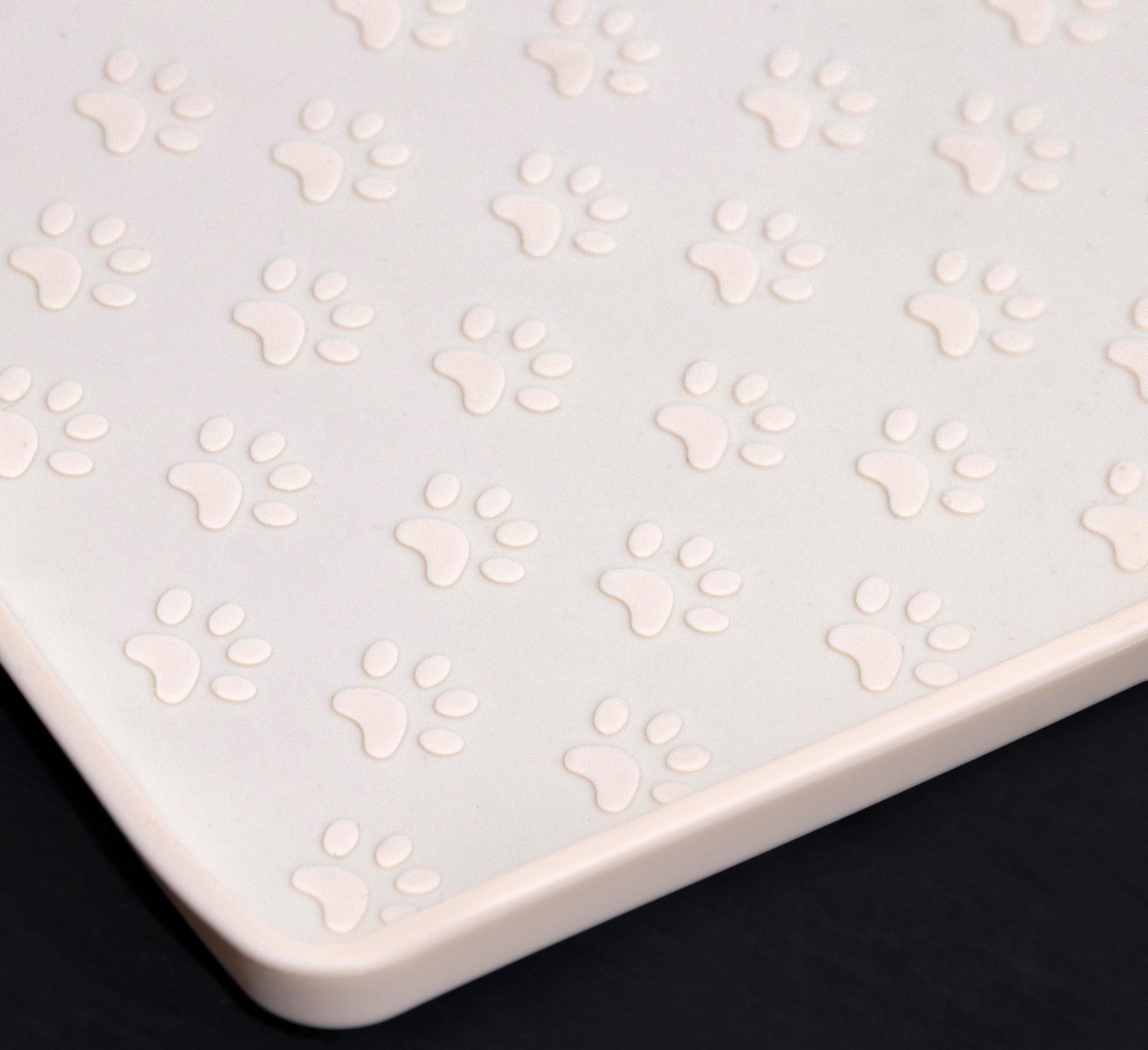 Коврик силиконовый под миску с текстурой, 48 х 30 см, кремовый