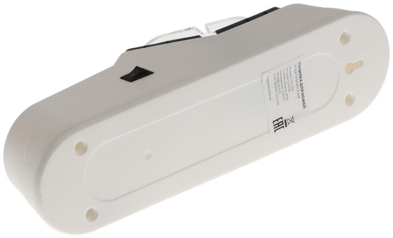 Ножеточка LuazON LTE-002, электрическая, для ножей/ножниц/отверток, 60 Вт, USB, белая