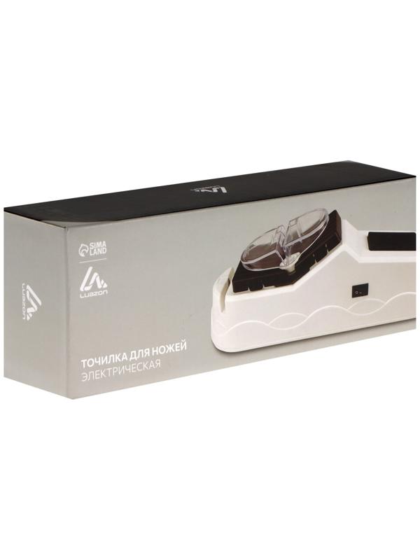 Ножеточка LuazON LTE-002, электрическая, для ножей/ножниц/отверток, 60 Вт, USB, белая
