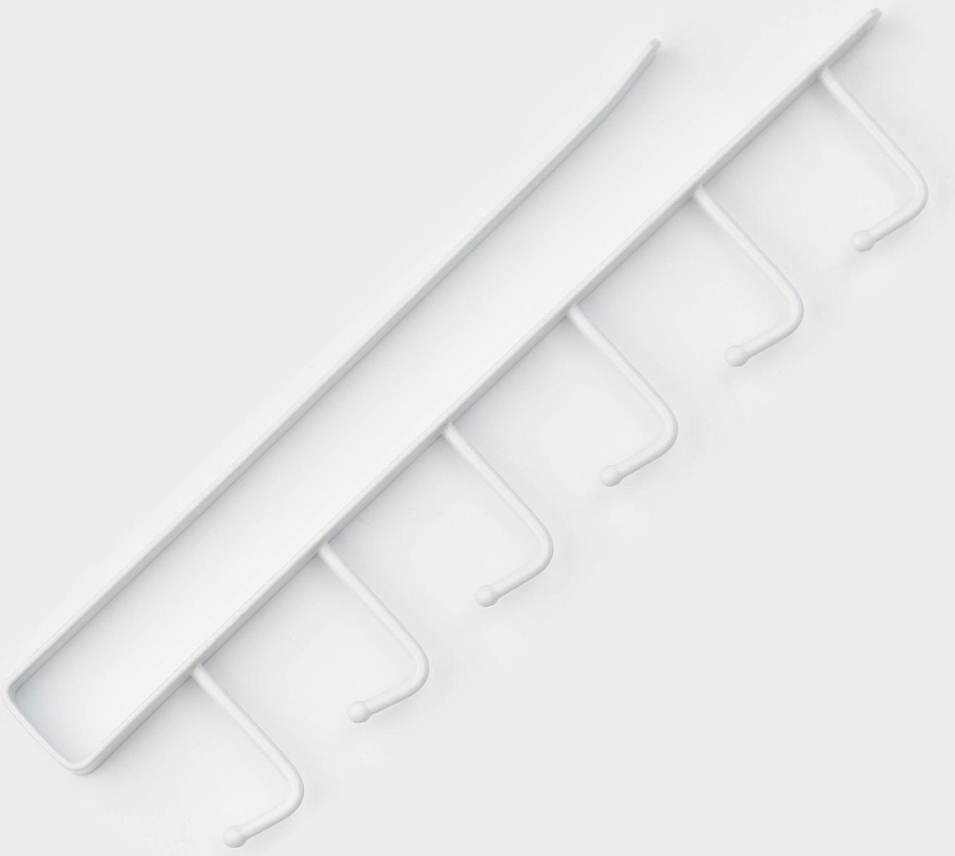 Держатель кухонный подвесной на 6 предметов, 1,5×28×7,5 см, цвет белый