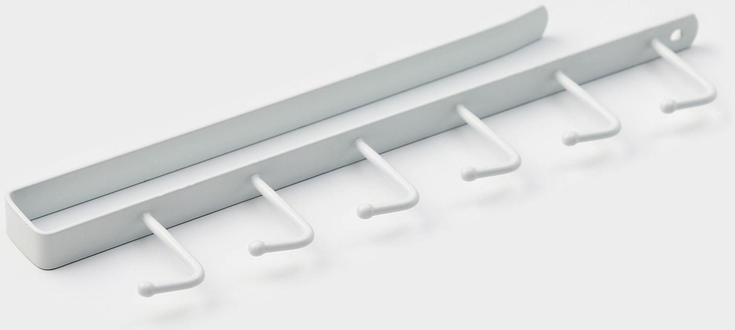 Держатель кухонный подвесной на 6 предметов, 1,5×28×7,5 см, цвет белый