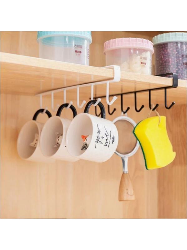 Держатель кухонный подвесной на 6 предметов, 1,5×28×7,5 см, цвет белый