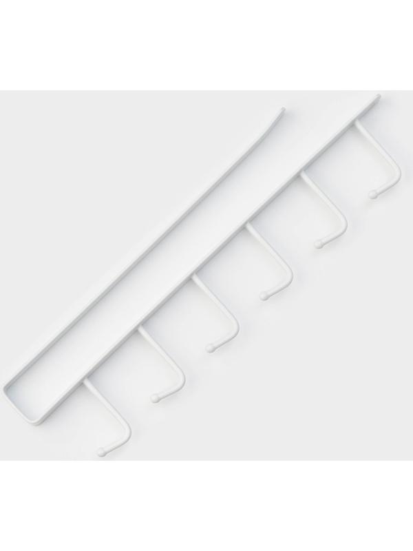 Держатель кухонный подвесной на 6 предметов, 1,5×28×7,5 см, цвет белый