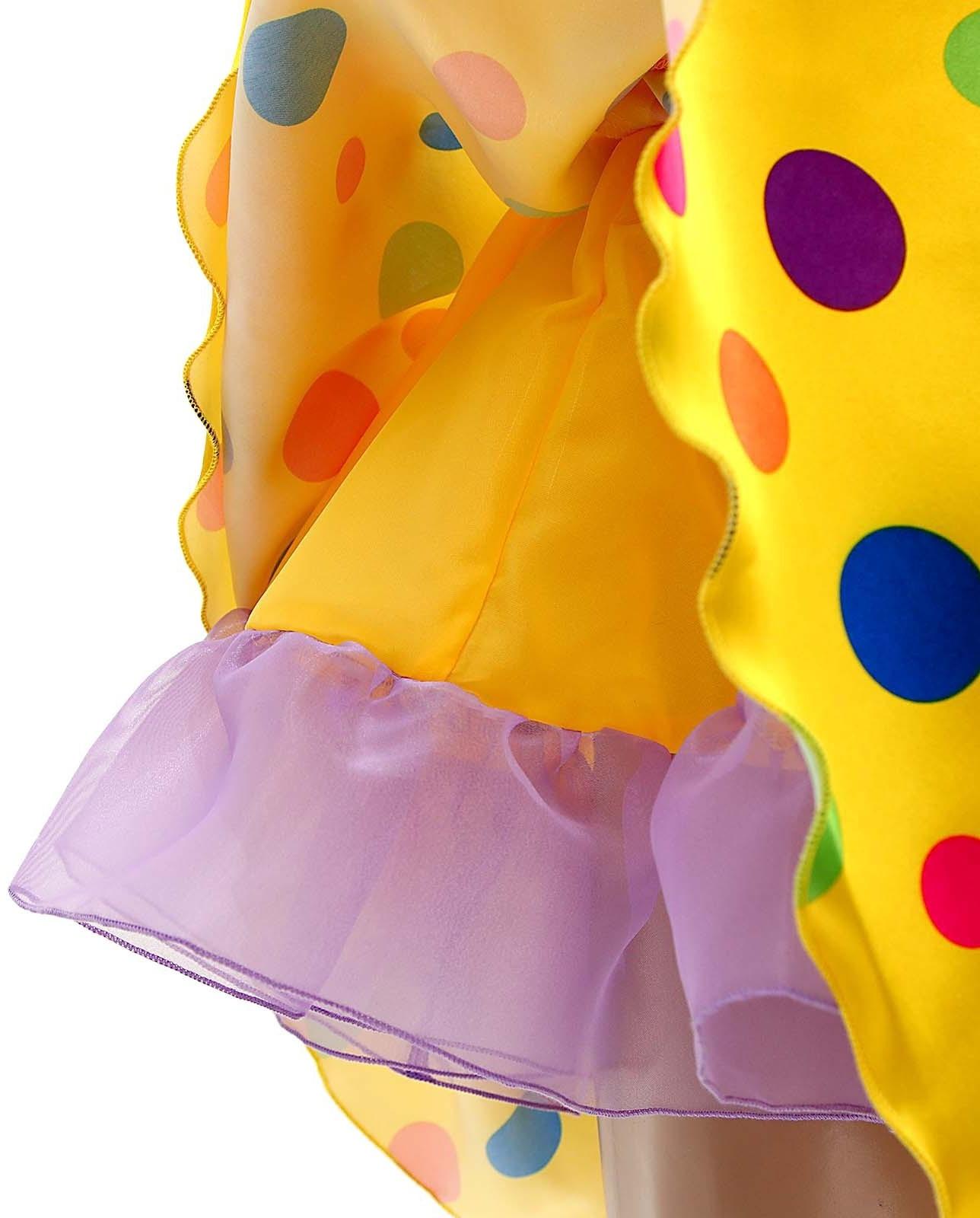 Карнавальный костюм «Стиляги 8», платье жёлтое в крупный горох, повязка, р. 30, рост 110-116 см