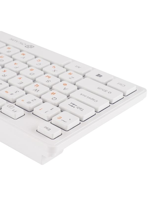 Клавиатура + мышь Оклик 240M клав:белый мышь:белый USB беспроводная slim Multimedia (1091258   10046