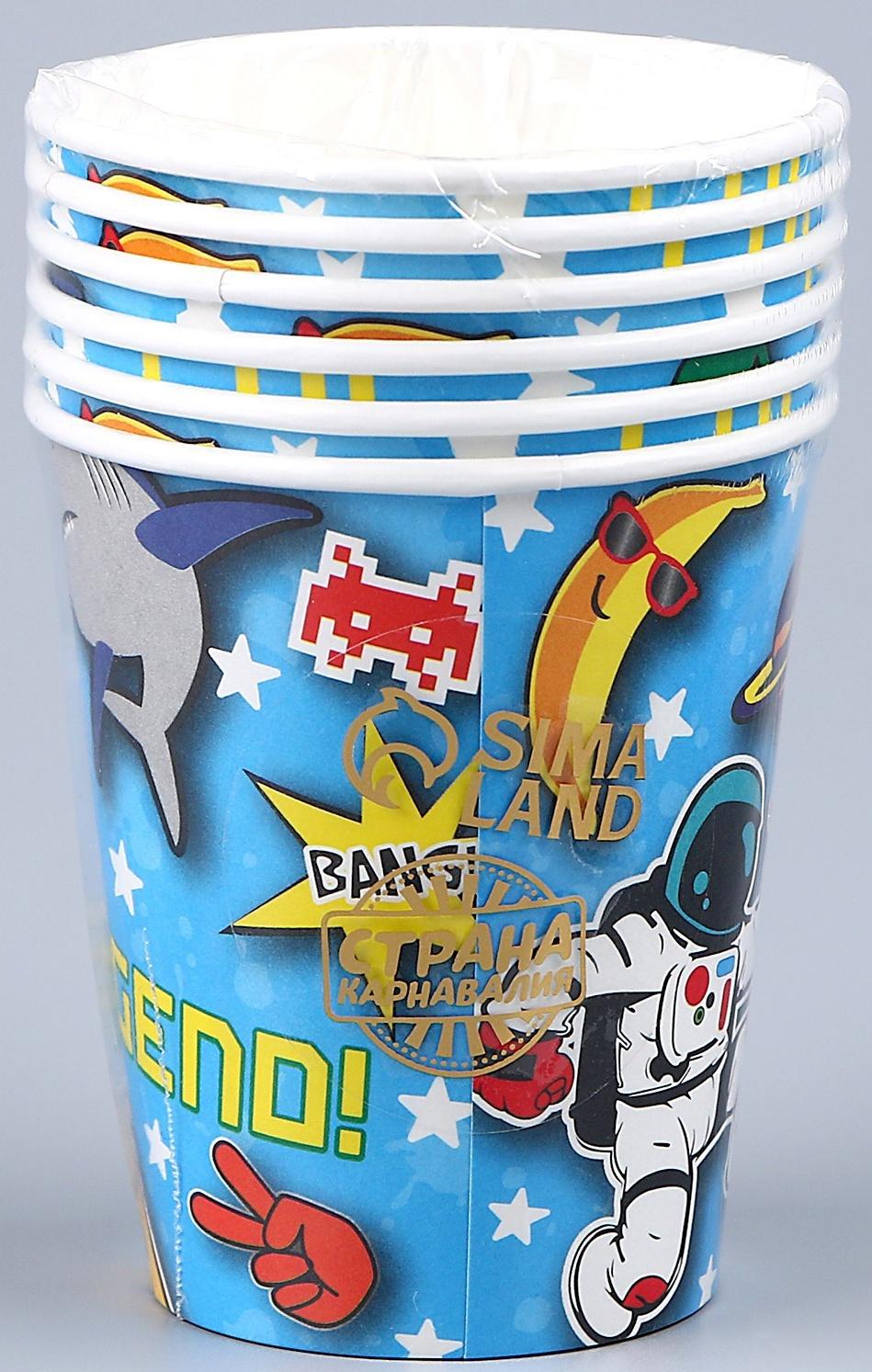 Стакан бумажный «День рождения», в наборе 6 шт.