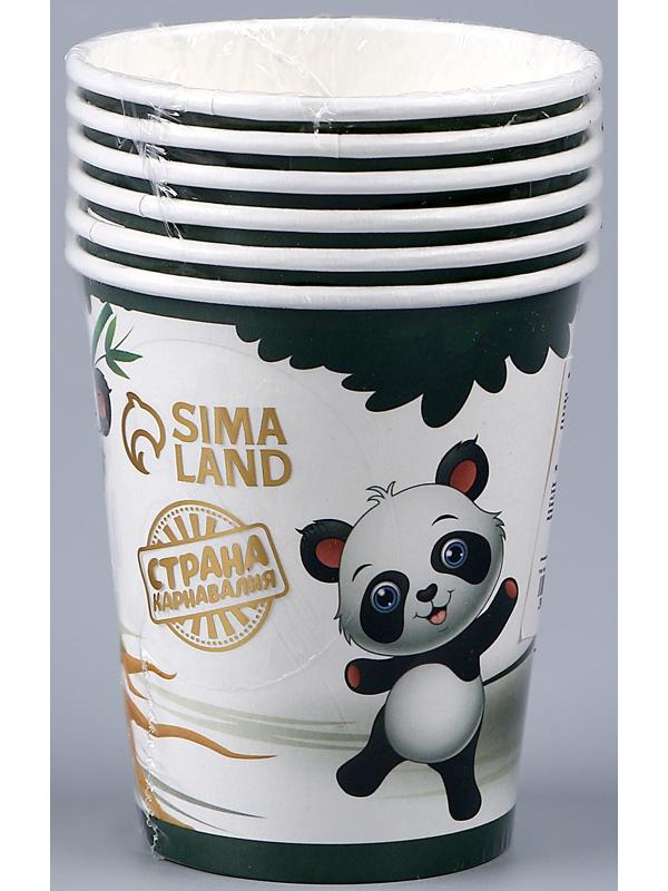 Стакан бумажный «Панда», в наборе 6 шт.