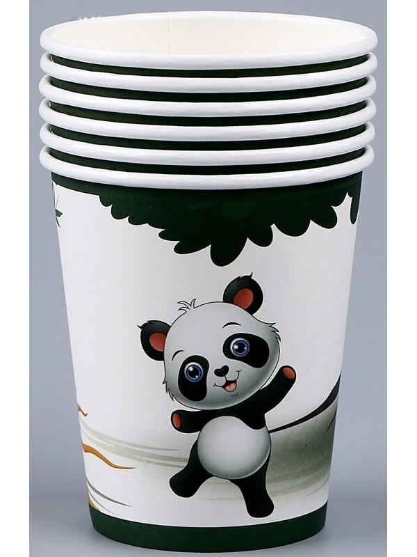 Стакан бумажный «Панда», в наборе 6 шт.