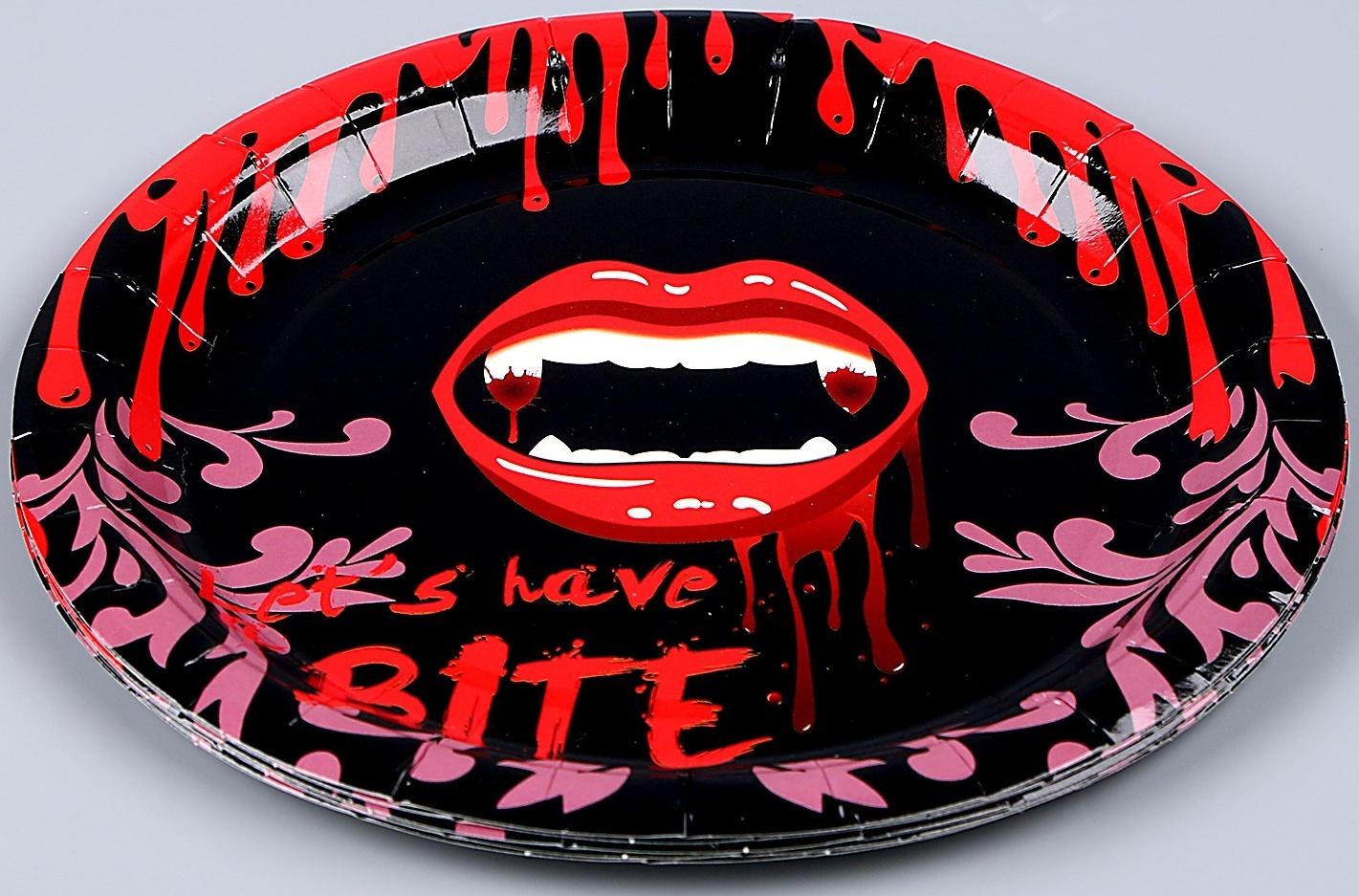 Тарелка бумажная «Губы», в наборе 6 шт.