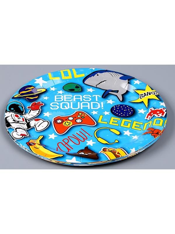 Тарелка бумажная «День рождения», в наборе 6 шт., цвет синий