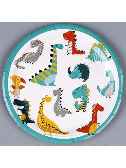 Тарелка бумажная «Динозавры», в наборе 6 шт.