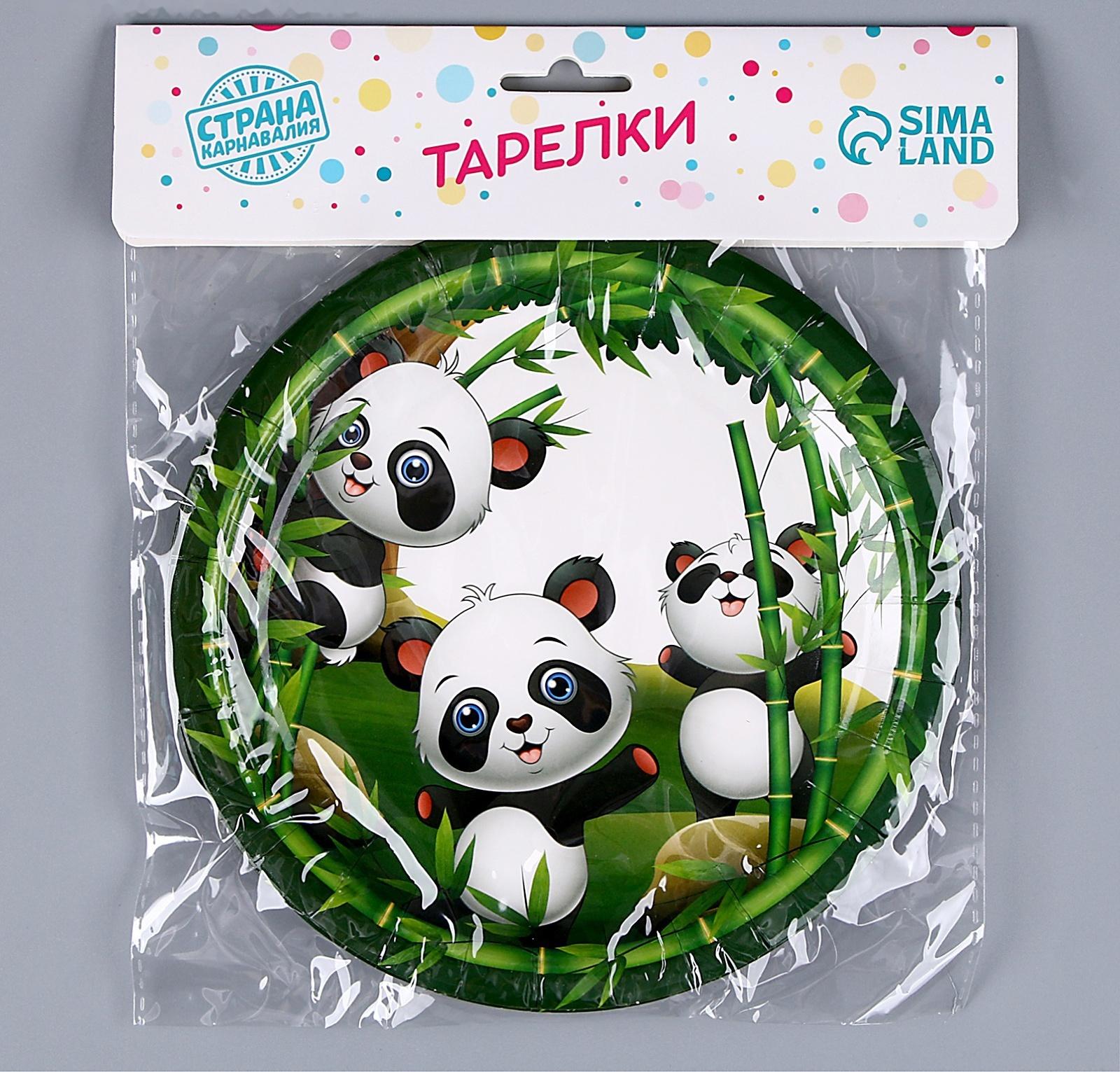 Тарелка бумажная «Панда», в наборе 6 шт.