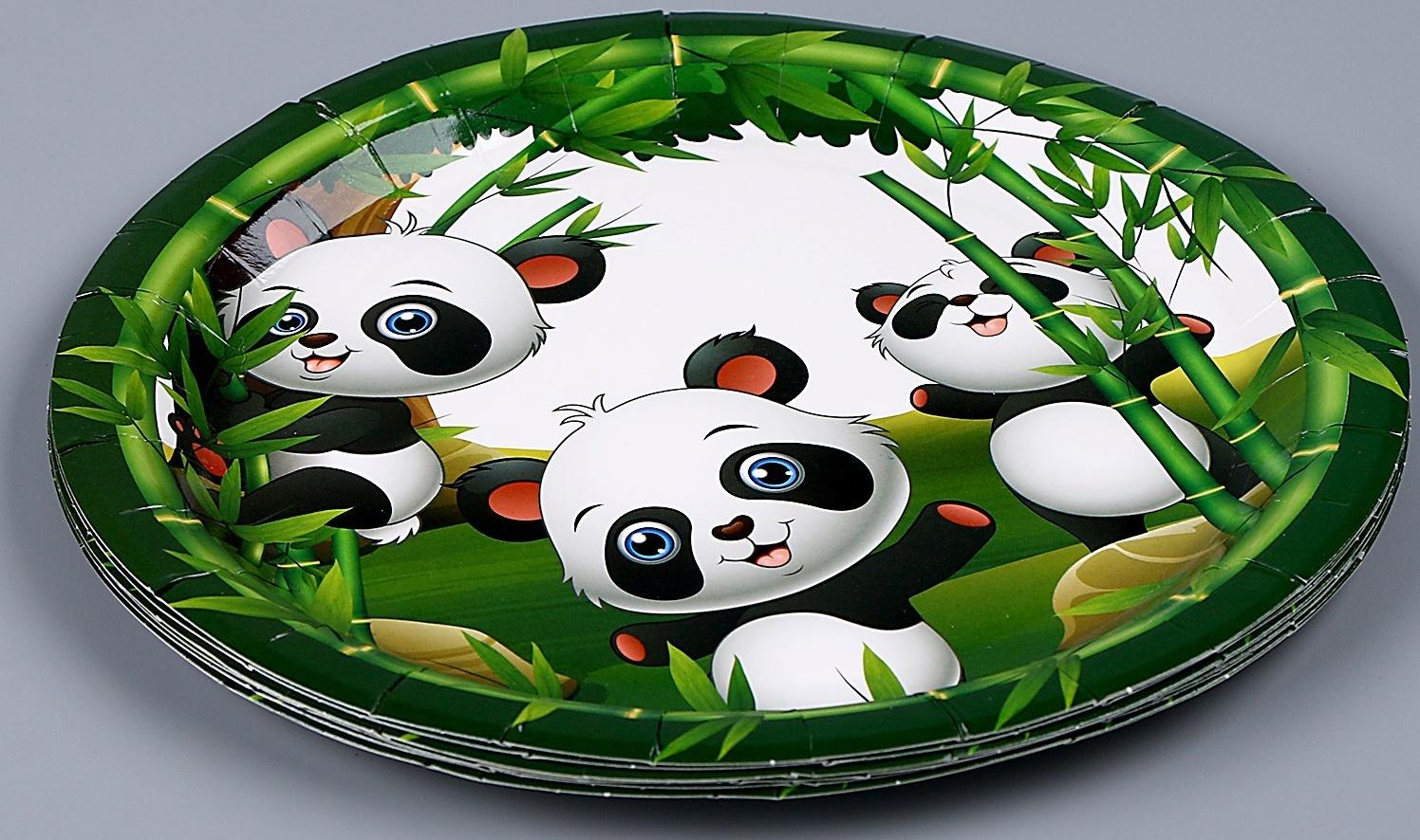 Тарелка бумажная «Панда», в наборе 6 шт.
