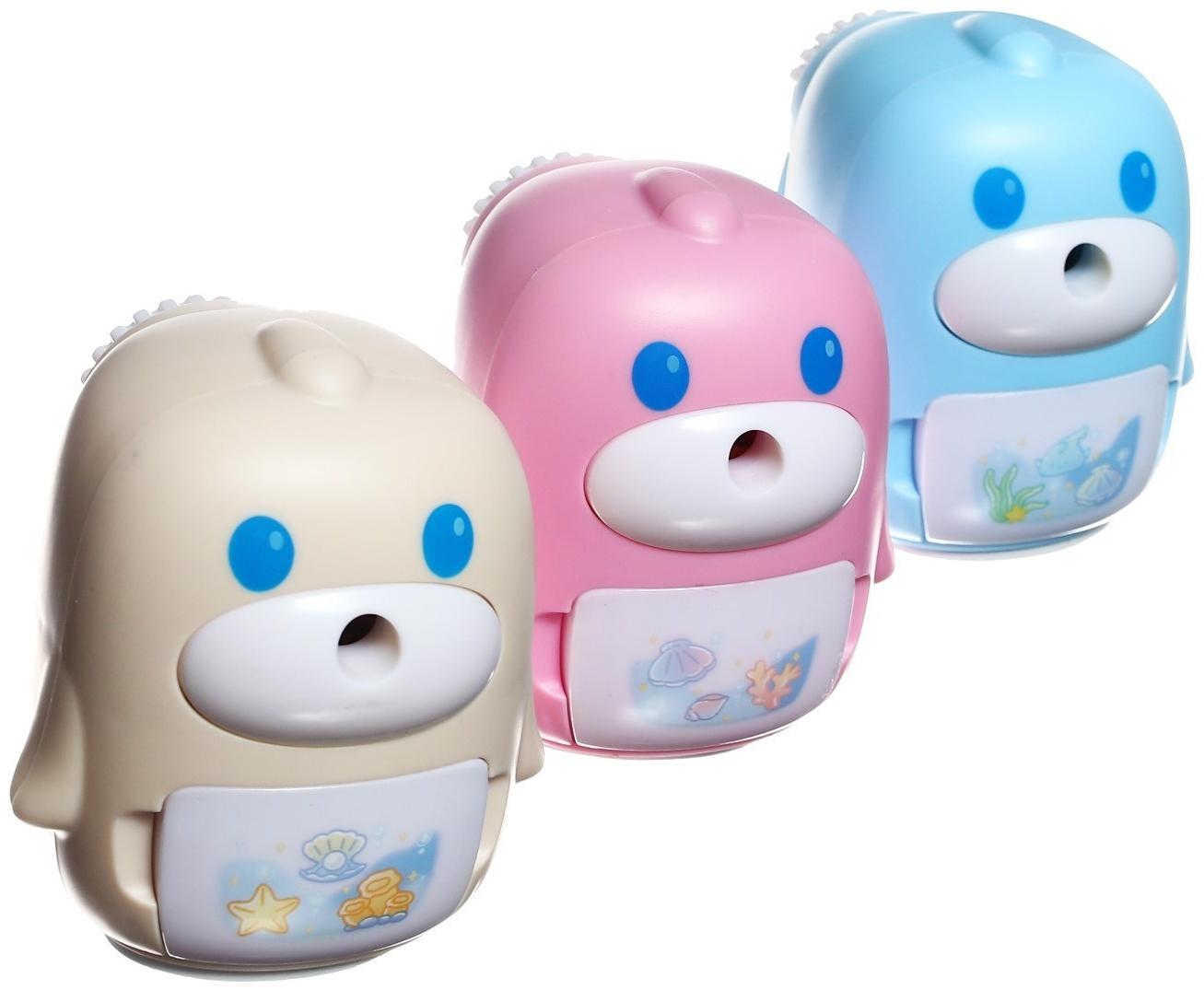 Точилка механическая с контейнером МИКС Морской котик