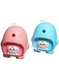 Точилка механическая с контейнером МИКС Котик