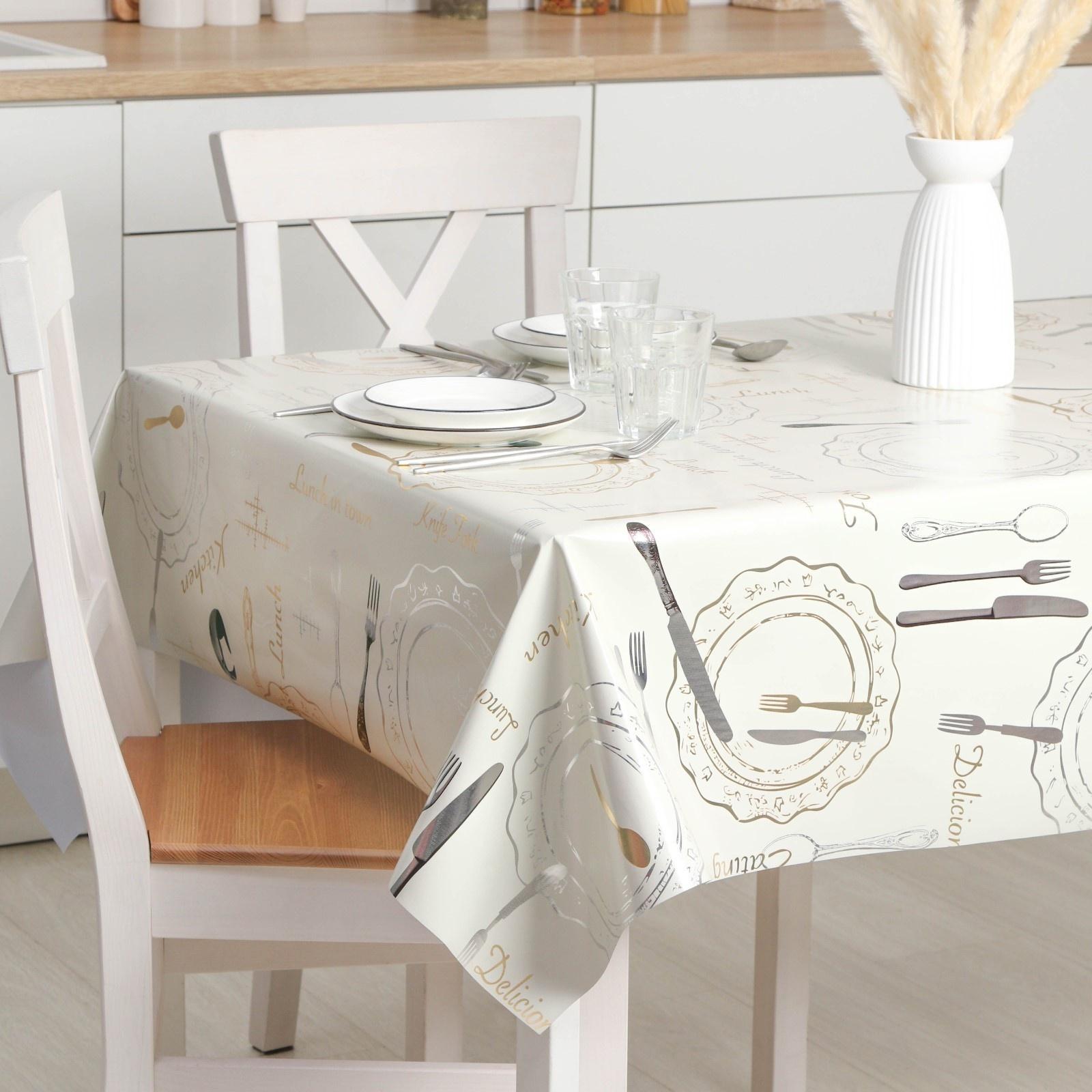 Клеёнка на стол на тканевой основе «К обеду», рулон 20 метров, ширина 137 см, толщина 0,2 мм