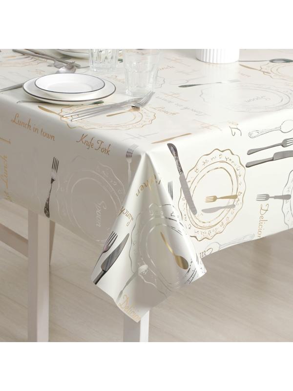 Клеёнка на стол на тканевой основе «К обеду», рулон 20 метров, ширина 137 см, толщина 0,2 мм