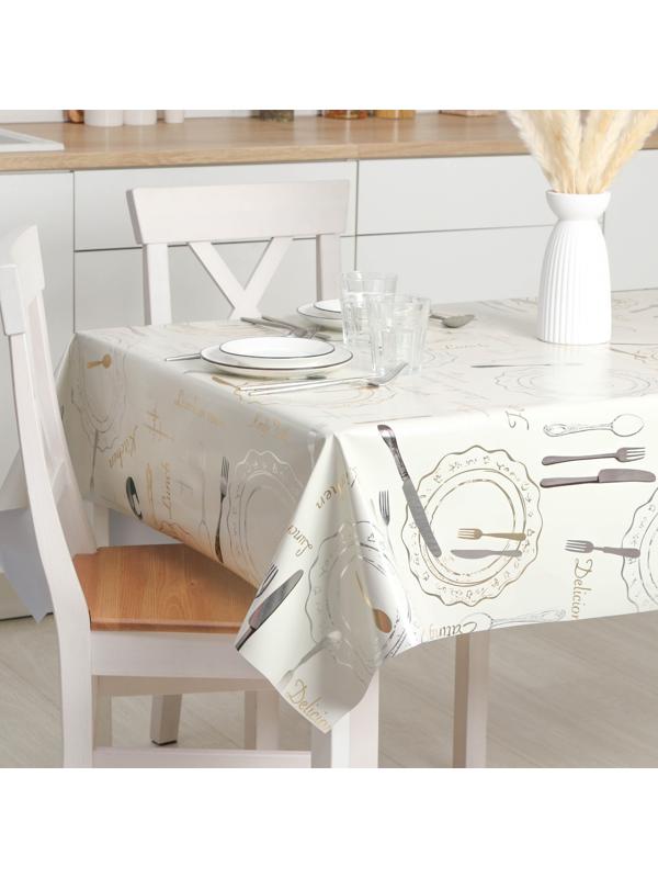 Клеёнка на стол на тканевой основе «К обеду», рулон 20 метров, ширина 137 см, толщина 0,2 мм