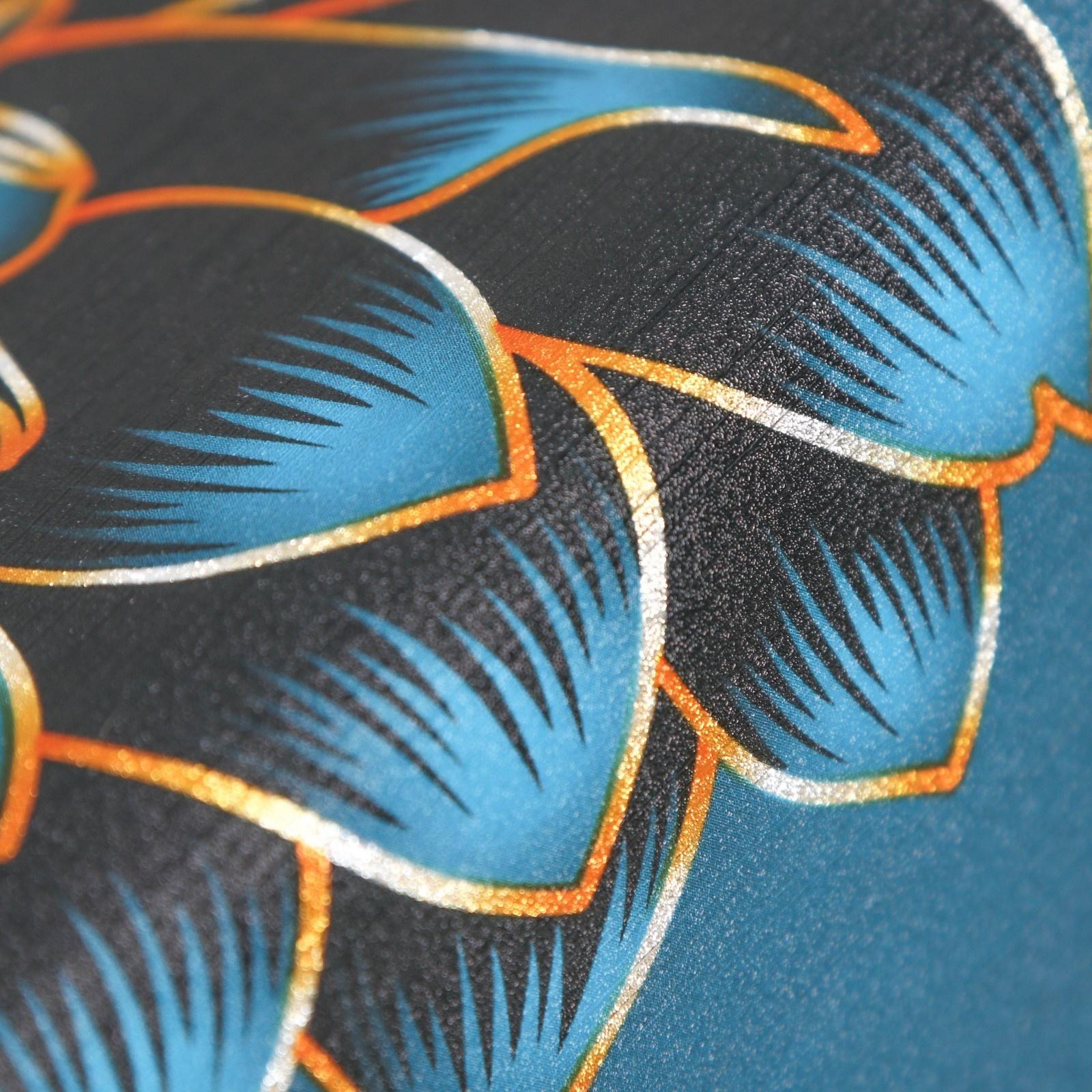 Клеёнка на стол на тканевой основе «В саду», рулон 20 метров, ширина 137 см, толщина 0,2 мм, цвет синий