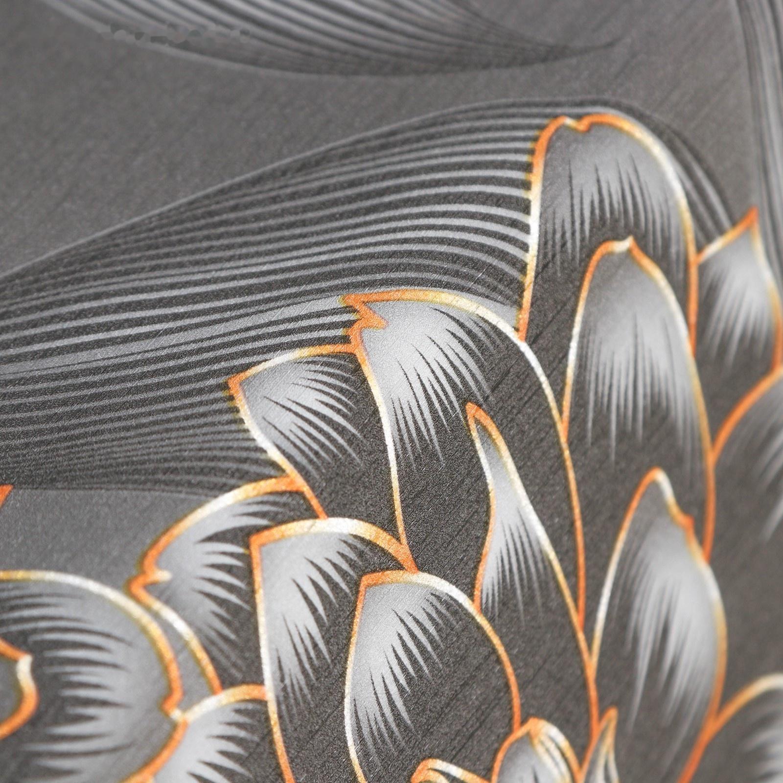 Клеёнка на стол на тканевой основе «В саду», рулон 20 метров, ширина 137 см, толщина 0,2 мм, цвет чёрный