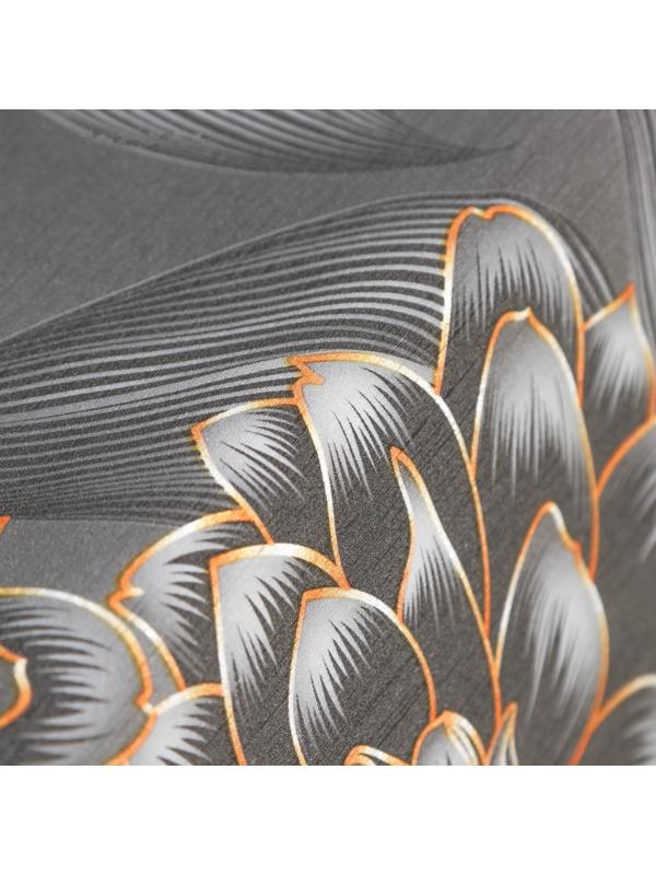 Клеёнка на стол на тканевой основе «В саду», рулон 20 метров, ширина 137 см, толщина 0,2 мм, цвет чёрный