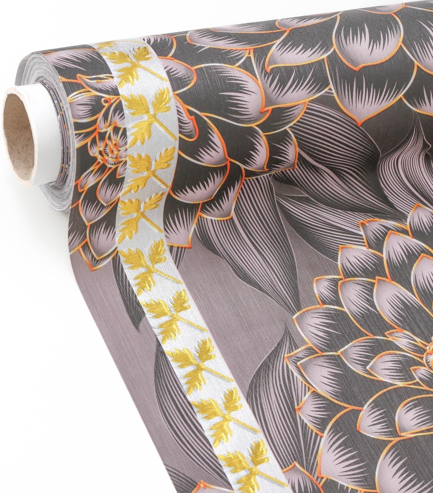 Клеёнка на стол на тканевой основе «В саду», рулон 20 метров, ширина 137 см, толщина 0,2 мм, цвет бордовый