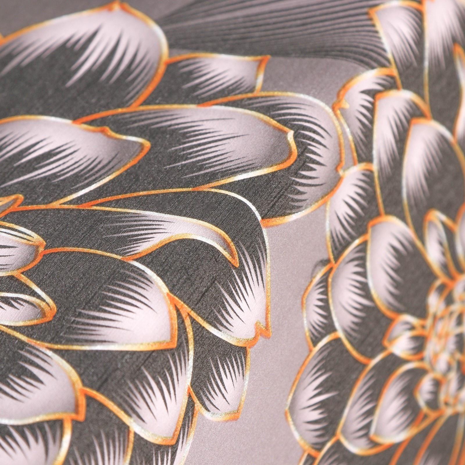 Клеёнка на стол на тканевой основе «В саду», рулон 20 метров, ширина 137 см, толщина 0,2 мм, цвет бордовый