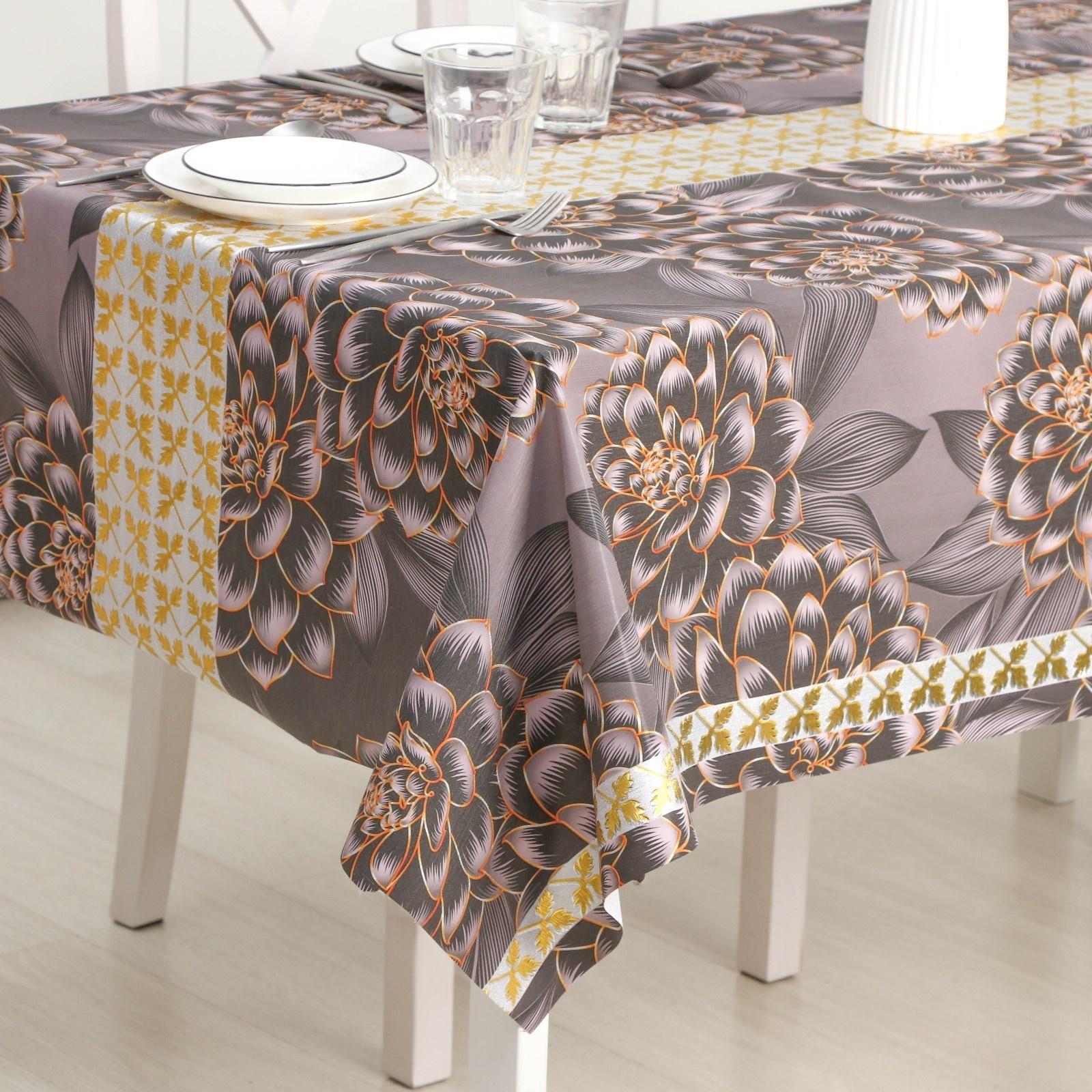 Клеёнка на стол на тканевой основе «В саду», рулон 20 метров, ширина 137 см, толщина 0,2 мм, цвет бордовый