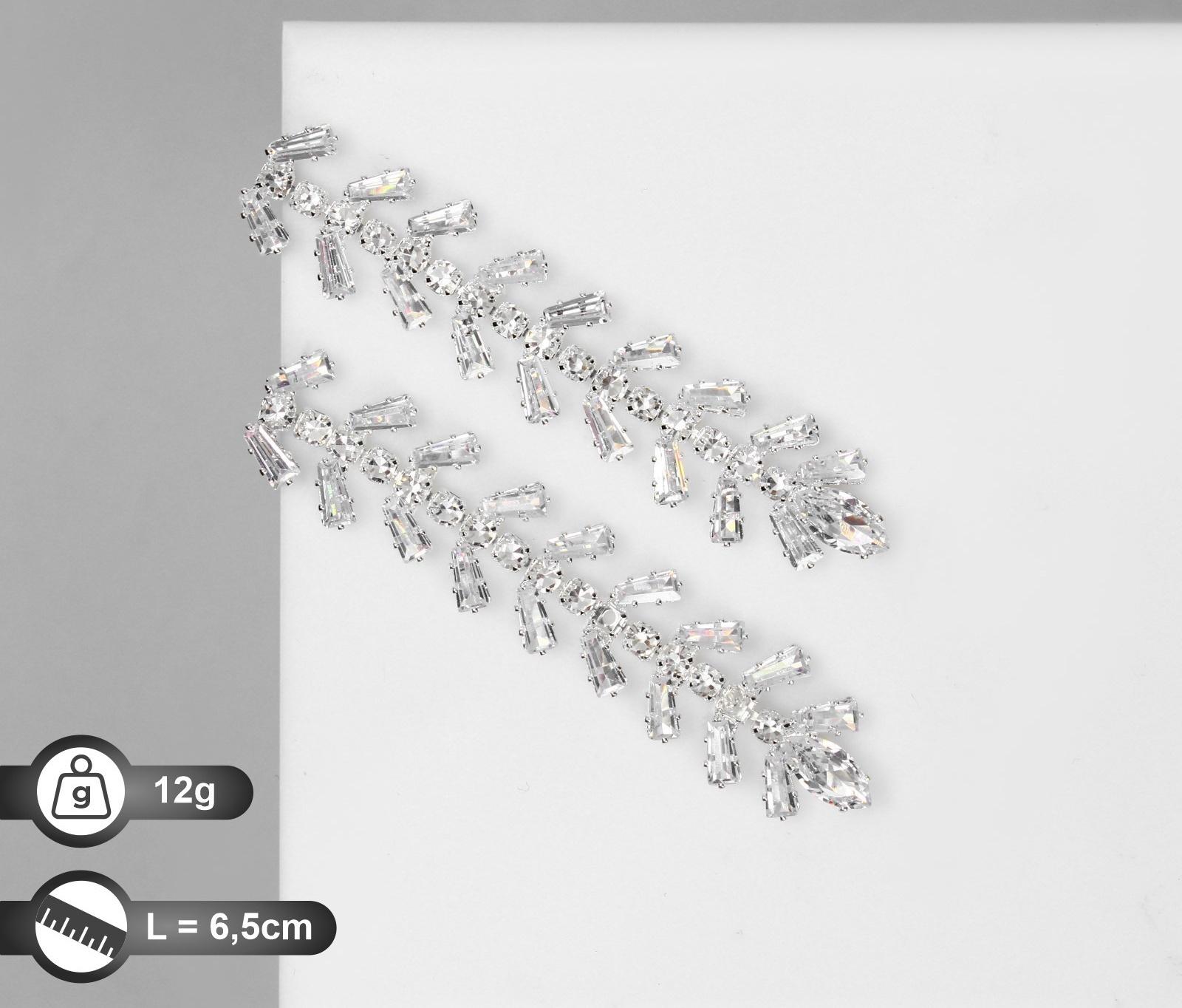 Серьги висячие со стразами 