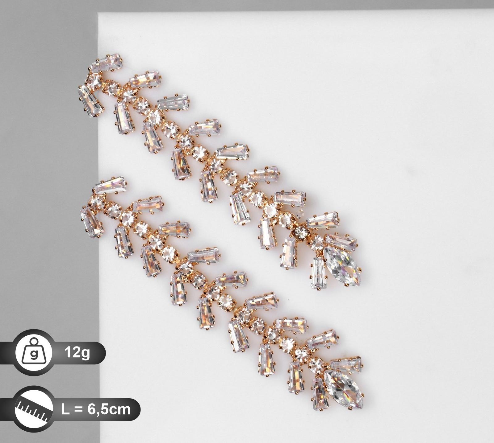 Серьги висячие со стразами 