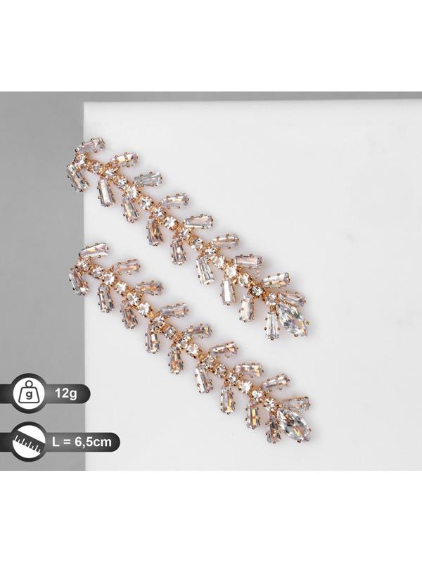 Серьги висячие со стразами 