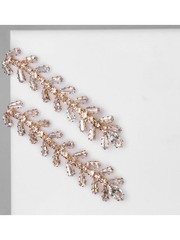 Серьги висячие со стразами 