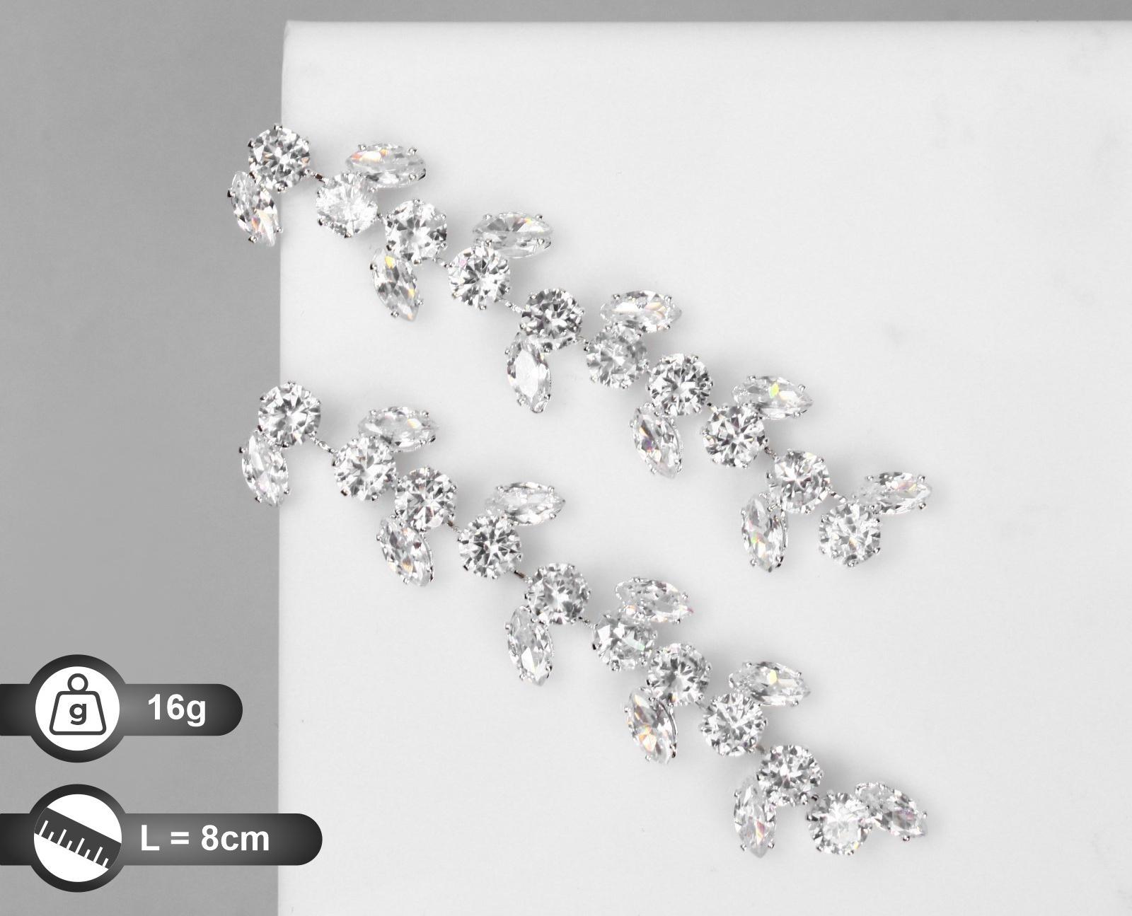 Серьги висячие со стразами 