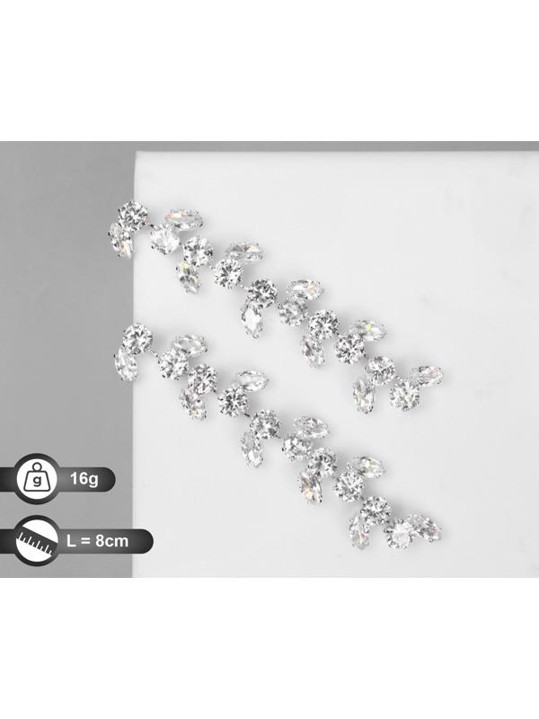 Серьги висячие со стразами 