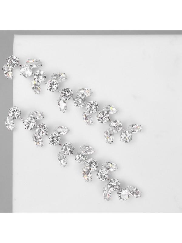 Серьги висячие со стразами 