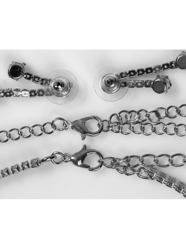 Набор 4 предмета: серьги, колье, браслет, кольцо 