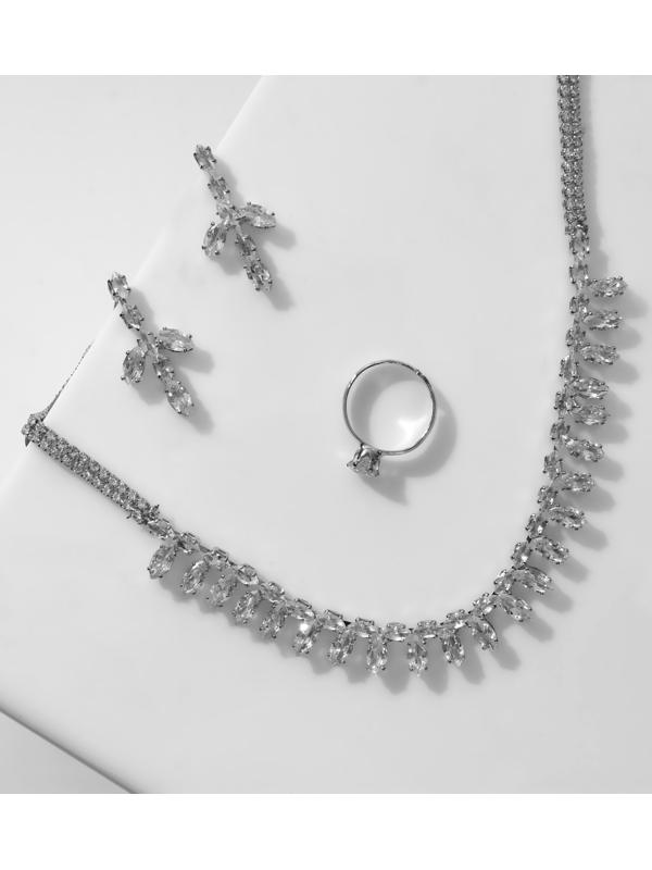 Набор 3 предмета: серьги, колье, кольцо 