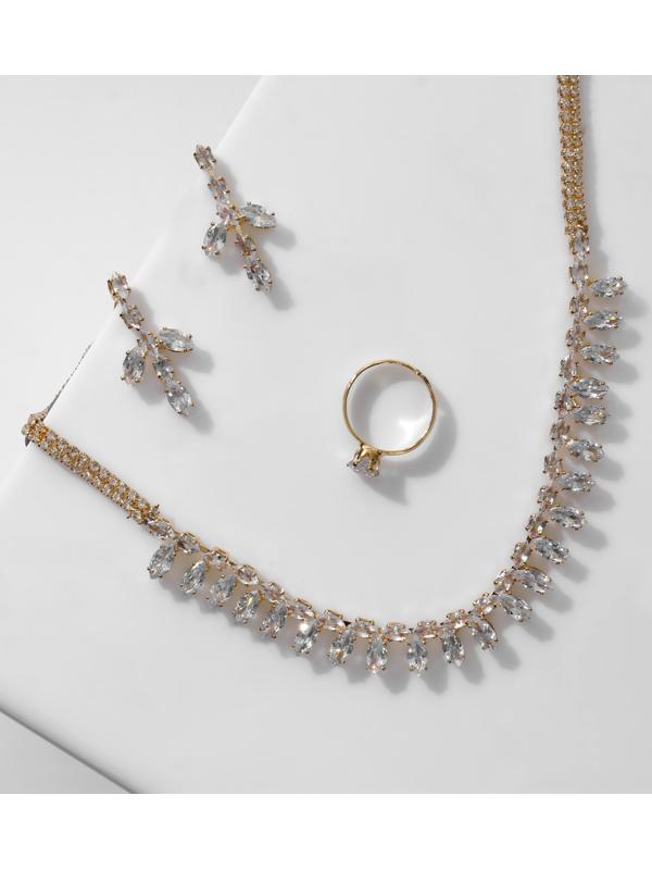 Набор 3 предмета: серьги, колье, кольцо 