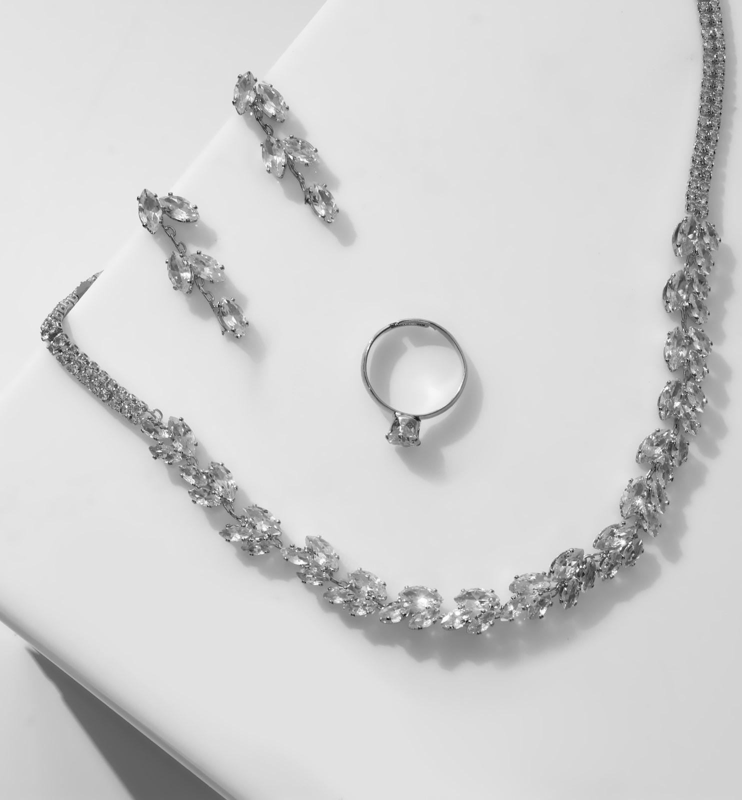 Набор 3 предмета: серьги, колье, кольцо 