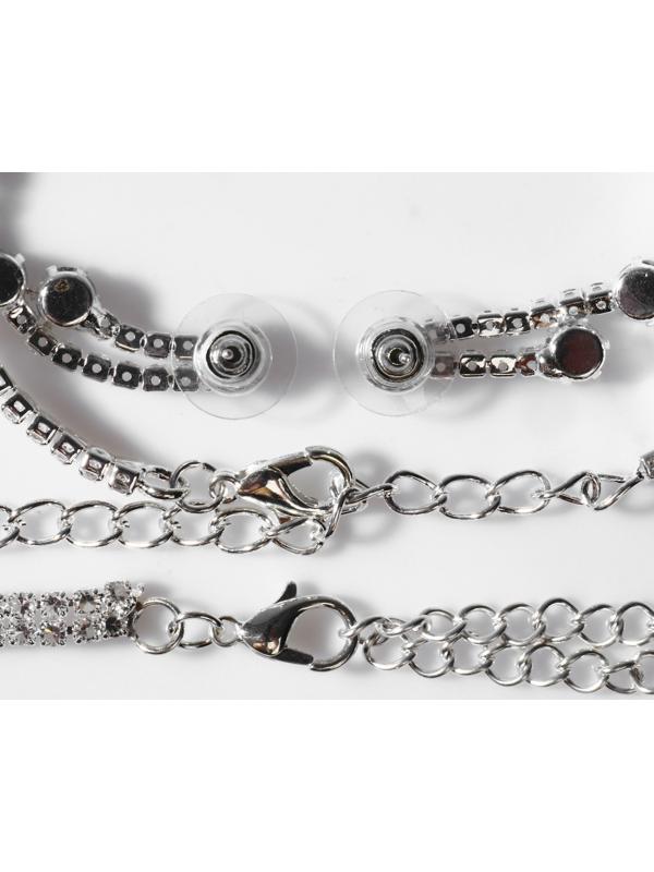 Набор 4 предмета: серьги, колье, браслет, кольцо 