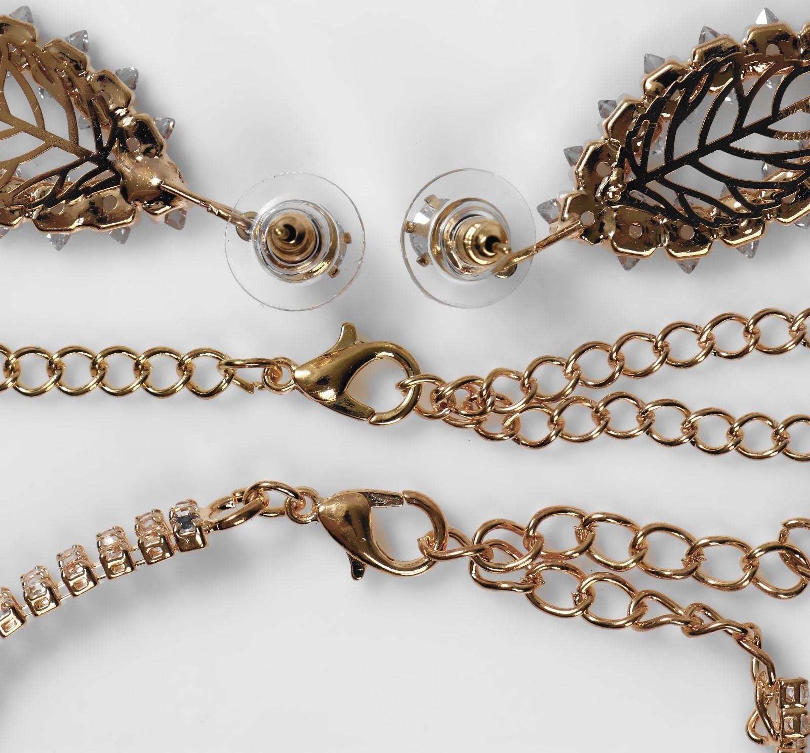 Набор 4 предмета: серьги, колье, браслет, кольцо 