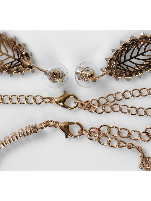 Набор 4 предмета: серьги, колье, браслет, кольцо 