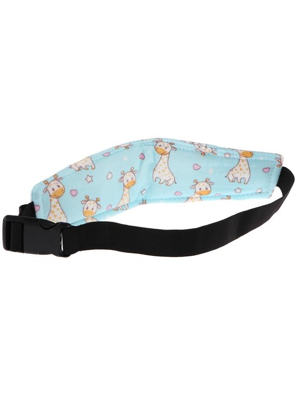 Повязка-фиксатор детская лицевая, для поддержки головы в автокресле, жирафик, синяя