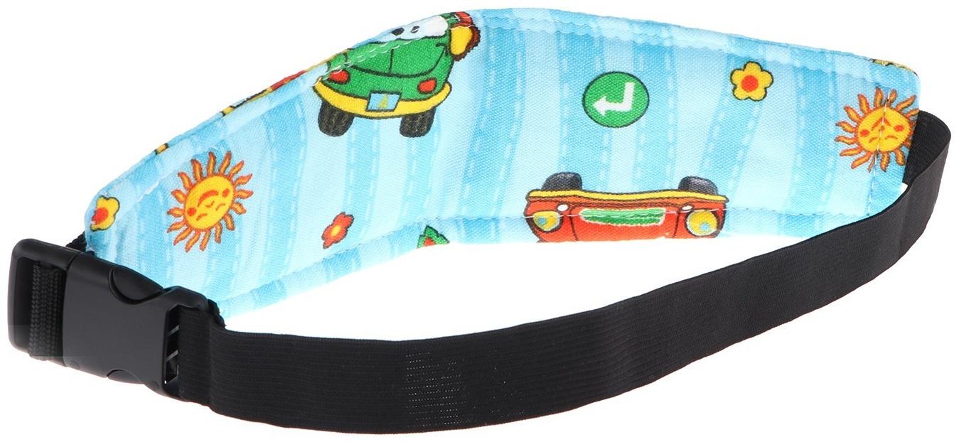 Повязка-фиксатор детская лицевая, для поддержки головы в автокресле, машинки, синяя