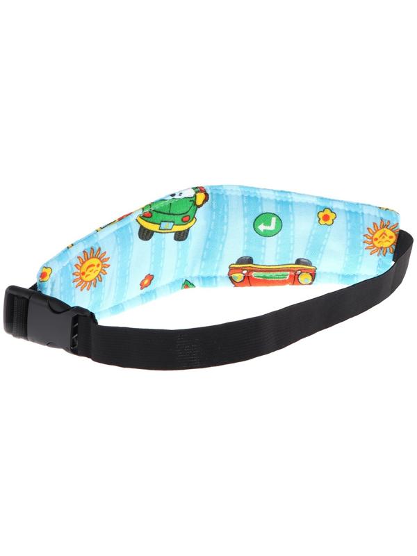 Повязка-фиксатор детская лицевая, для поддержки головы в автокресле, машинки, синяя