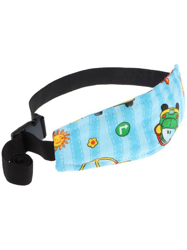 Повязка-фиксатор детская лицевая, для поддержки головы в автокресле, машинки, синяя