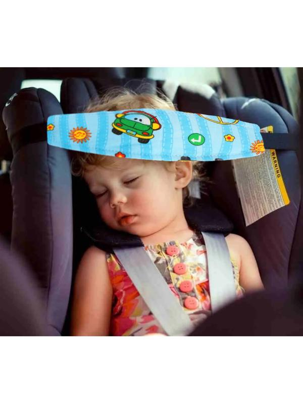 Повязка-фиксатор детская лицевая, для поддержки головы в автокресле, машинки, синяя